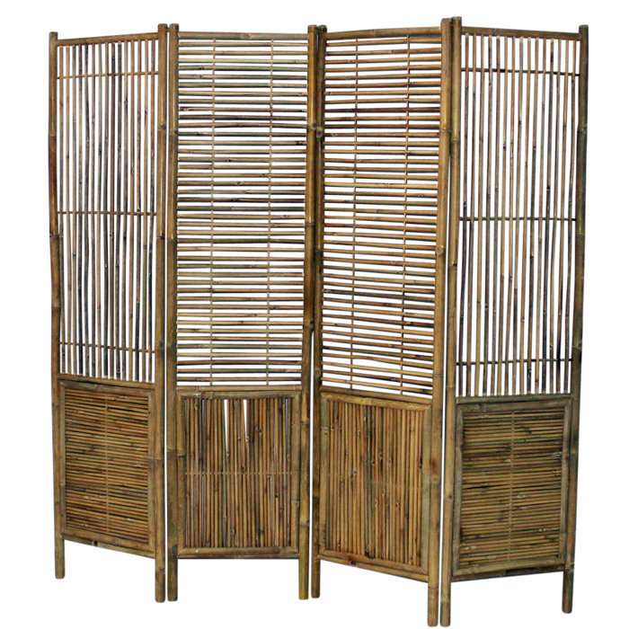 MGP 72'' H 4 Panel Bamboo/Rattan Folding Room Divider & Reviews Wayfair